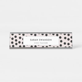 Anpassbare Farben Polka-Punkte Schreibtischnamensplakette