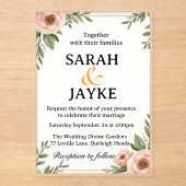 "Anpassbare farbenfrohe Hochzeit der Wasserfarben  Acryleinladungen (Vorderseite)