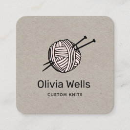 Anpassbare Farbknitter für das Knittern von Croche Quadratische Visitenkarte