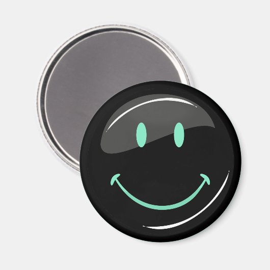 Anpassbare Farbneon Black Happy Face Magnet (Vorderseite/Rückseite)