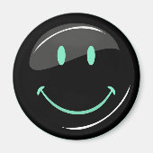 Anpassbare Farbneon Black Happy Face Magnet (Vorne)
