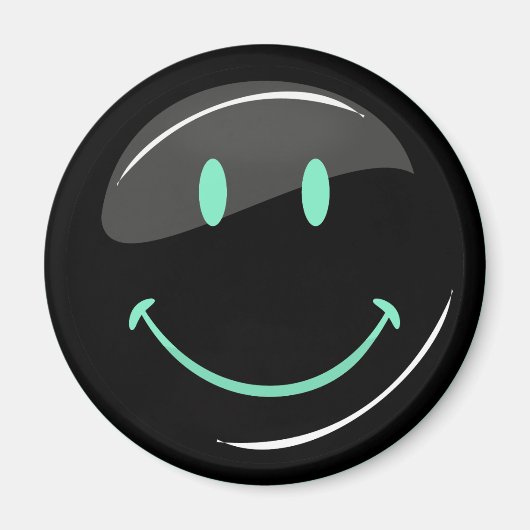 Anpassbare Farbneon Black Happy Face Magnet (Vorne)