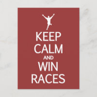 Anpassbare Farbpostkarte behalten Calm & Win Races