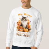 Anpassbare Fehlerkorrektur für die Herbstkatzenkat Sweatshirt (Vorderseite)