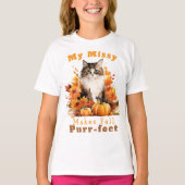 Anpassbare Fehlerkorrektur für die Herbstkatzenkat T-Shirt (Vorderseite)
