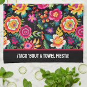 Anpassbare Fiesta Floral Extravaganza Geschirrtuch (Gefaltet)