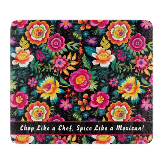 Anpassbare Fiesta Floral Extravaganza Schneidebrett (Vorderseite)