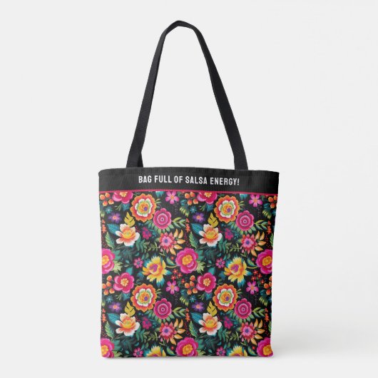 Anpassbare Fiesta Floral Extravaganza Tasche (Rückseite)