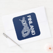 Anpassbare FINNLAND-KARTE-Aufkleber Quadratischer Aufkleber (Umschlag)