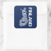 Anpassbare FINNLAND-KARTE-Aufkleber Quadratischer Aufkleber (Tasche)