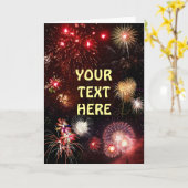 Anpassbare Fireworks Karte (Gelbe Blume)