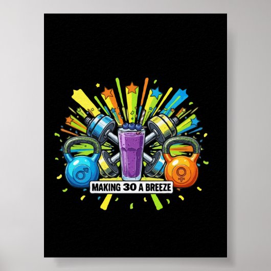 Anpassbare Fitness-Smoothie-Feier Poster (Vorne)