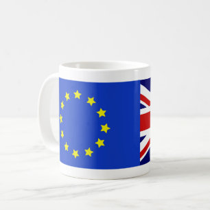 Anpassbare Flagge Europas & Flagge des Vereinigten Kaffeetasse