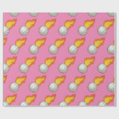 Anpassbare Flaming-Volleyball Geschenkpapier (Flach)