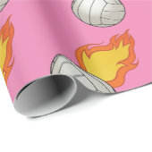 Anpassbare Flaming-Volleyball Geschenkpapier (Rolleneckpunkt)