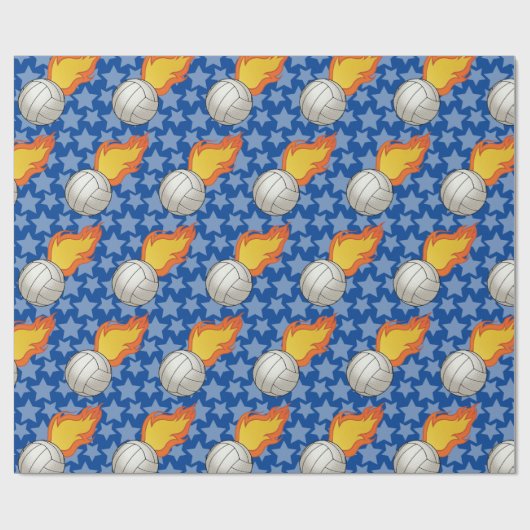 Anpassbare Flaming-Volleyball Geschenkpapier (Flach)