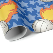 Anpassbare Flaming-Volleyball Geschenkpapier (Rolleneckpunkt)