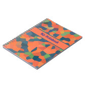 Anpassbare Flammen-, Navy-, Green Spiral-Notebook Notizblock (Linke Seite)