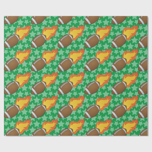 Anpassbare flammende Fußballer Geschenkpapier (Flach)