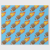 Anpassbare flammende Fußballer Geschenkpapier (Flach)