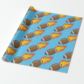 Anpassbare flammende Fußballer Geschenkpapier
