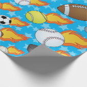 Anpassbare flammende Sportarten Geschenkpapier (Ecke)