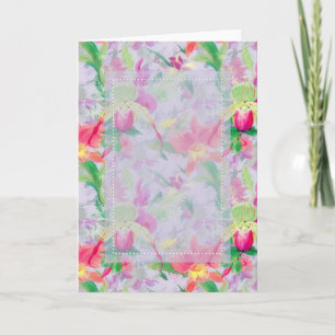 Anpassbare Floral D1 Leere Grußkarte Karte
