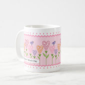 Anpassbare Florale Herzen Muttertag Kaffeetasse (Vorderseite Links)