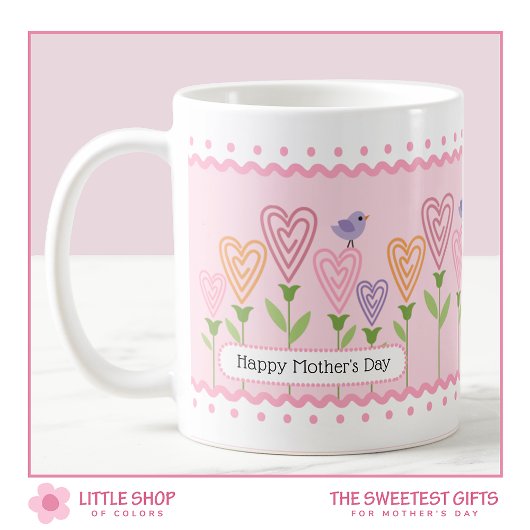 Anpassbare Florale Herzen Muttertag Kaffeetasse