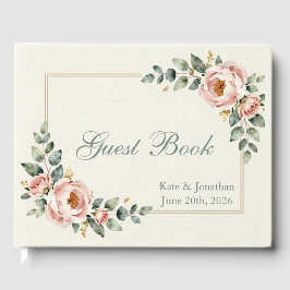 Anpassbare Florale Hochzeit Gästebuch