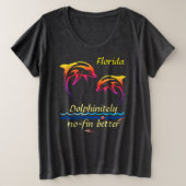Anpassbare Florida mit Delphinen Große Größe T-Shirt (Design vorne)