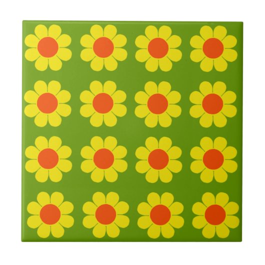 Anpassbare Flower Power Fliese (Vorderseite)
