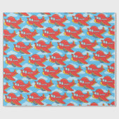 Anpassbare Flugzeuge und Wolken Geschenkpapier (Flach)