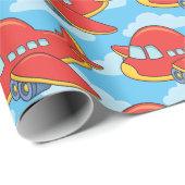 Anpassbare Flugzeuge und Wolken Geschenkpapier (Rolleneckpunkt)