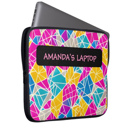 Anpassbare Formen und Linien in lebendiger Farbe Laptopschutzhülle (Vorne Rechts)