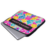 Anpassbare Formen und Linien in lebendiger Farbe Laptopschutzhülle (Vorne Knopf)