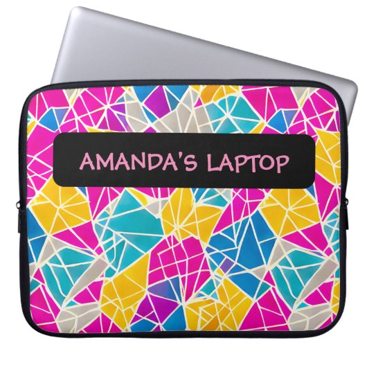 Anpassbare Formen und Linien in lebendiger Farbe Laptopschutzhülle (Vorderseite)