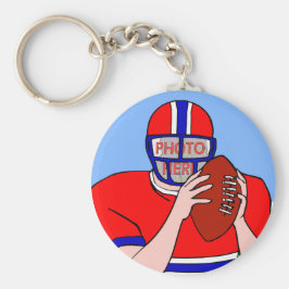 Anpassbare Foto-Fußball-Gitter Eisen Schlüsselanhänger