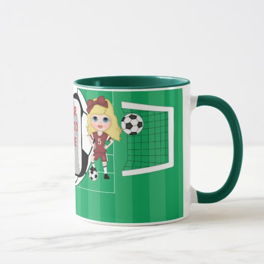 Anpassbare Foto Fußball-Mädchen Foto Tasse (Rechts)
