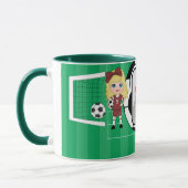 Anpassbare Foto Fußball-Mädchen Foto Tasse (Links)
