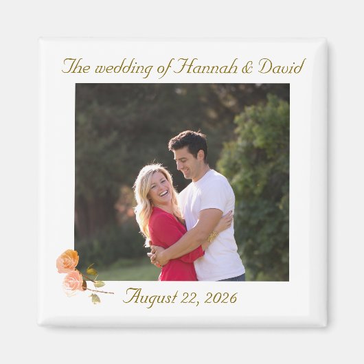 Anpassbare Foto-Gastgeschenk Hochzeit Magnet (Vorne)