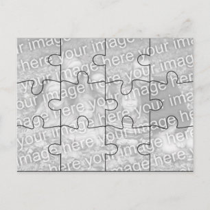 Anpassbare Foto "Mock" Puzzle Post Card Postkarte