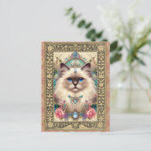 Anpassbare Foto Post Card Ragdoll Cat Vintag Postkarte (Stehend Vorderseite)