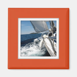 Anpassbare Foto-Rahmen-Dunkelorangefarben Magnet