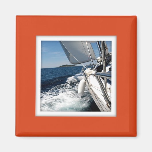 Anpassbare Foto-Rahmen-Dunkelorangefarben Magnet (Vorne)