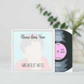 Anpassbare Foto Record Sleeve Party Einladung (Stehend Vorderseite)