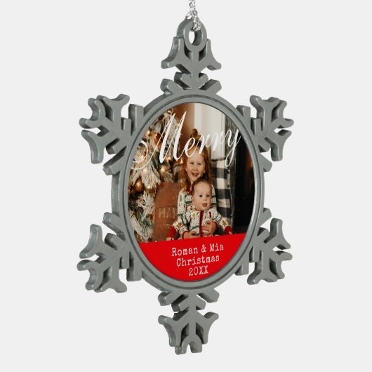 Anpassbare Foto Snowflake Gerahmte Ornamente (Links)