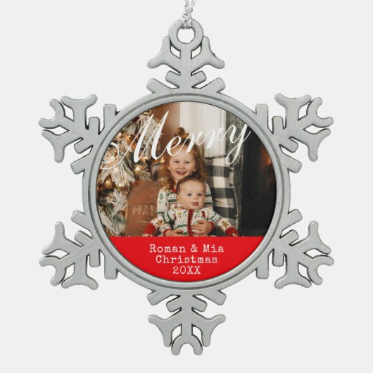 Anpassbare Foto Snowflake Gerahmte Ornamente (Vorderseite)