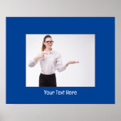 Anpassbare Foto- und Texttiefe Blau Poster (Vorne)