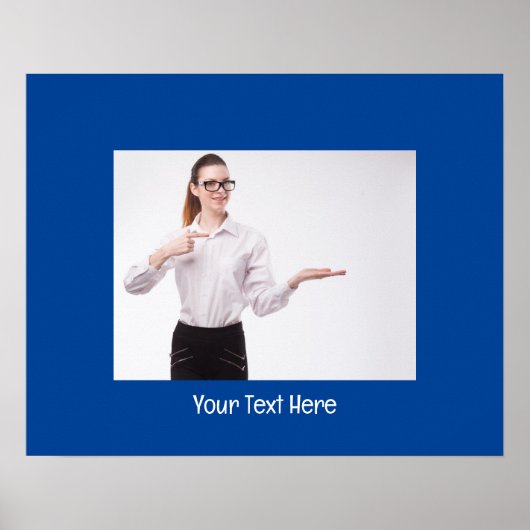 Anpassbare Foto- und Texttiefe Blau Poster (Vorne)